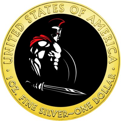 USA THE SPARTAN series POWERFUL WARRIORS American Silver Eagle 2020 Walking Liberty $1 Silver coin Gold plated 1 oz